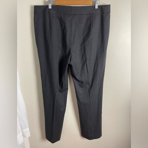 Lafayette 148 Virgin Wool Trouser Pants straight leg grey Women's Size 16 pant - Picture 2 of 11